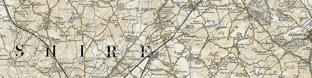 Old map of Stoke Prior in 1901-1902