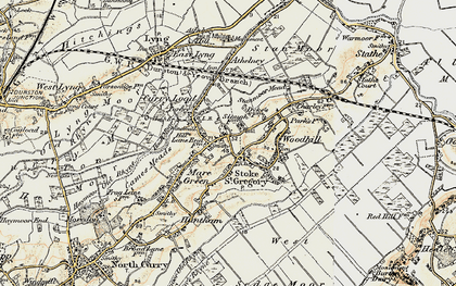 Old map of Stoke St Gregory in 1898-1900