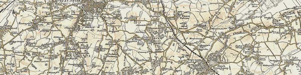 Old map of Stoke St Mary in 1898-1900