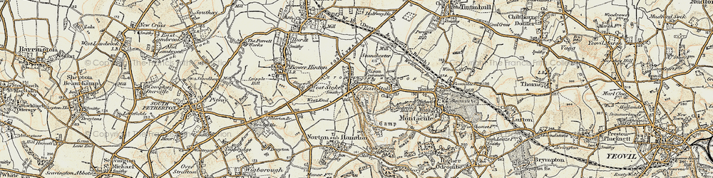 Old map of Stoke Sub Hamdon in 1898-1900