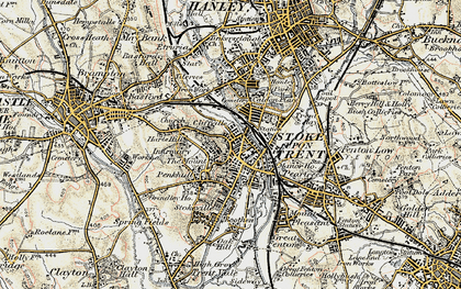 Old map of Stoke-upon-Trent in 1902