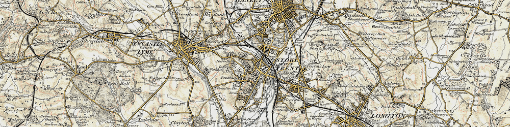 Old map of Stoke-upon-Trent in 1902
