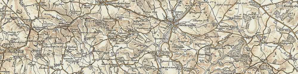 Old map of Stoke Water in 1898-1899