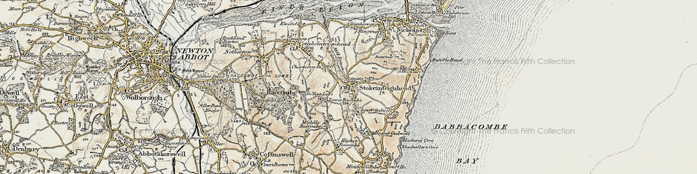 Old map of Stokeinteignhead in 1899