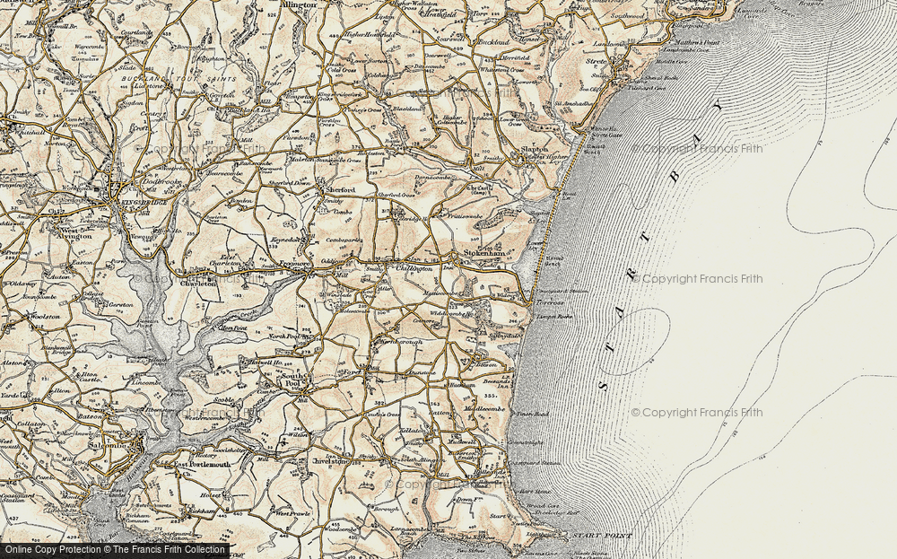 Old Map of Stokenham, 1899 in 1899
