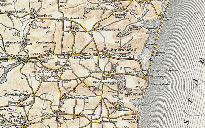 Old map of Stokenham in 1899