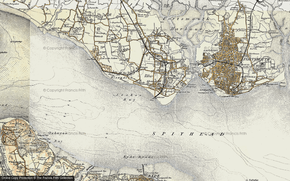 Old Map of Stokes Bay, 1897-1899 in 1897-1899