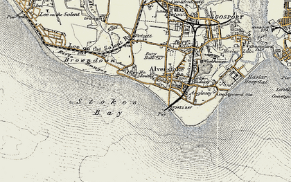 Old map of Stokes Bay in 1897-1899