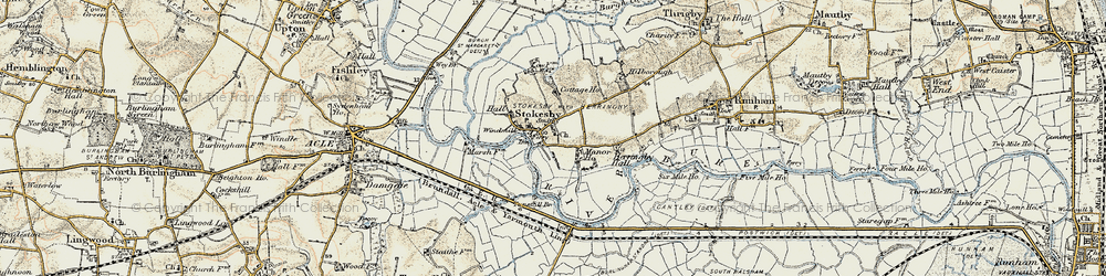 Old map of Stokesby in 1901-1902