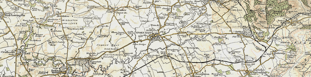 Old map of Stokesley in 1903-1904