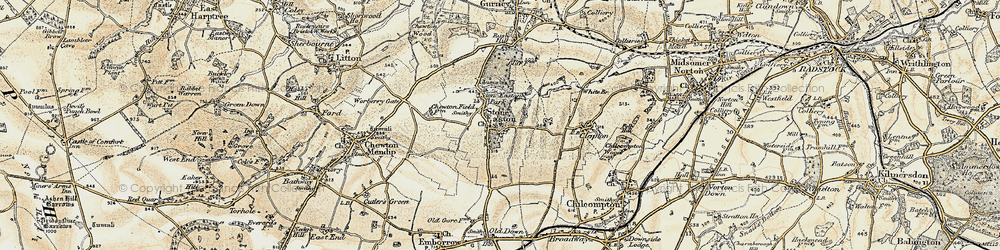 Old map of Ston Easton in 1899