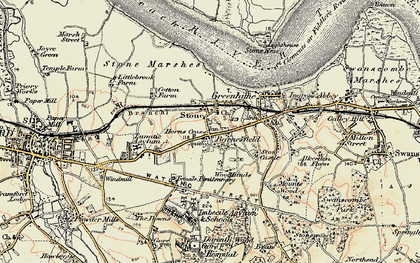 Old map of Stone in 1897-1898