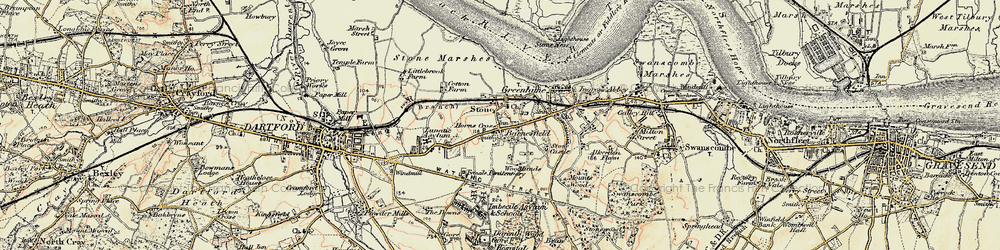 Old map of Stone in 1897-1898