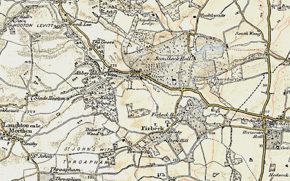 Old map of Roche Abbey in 1903
