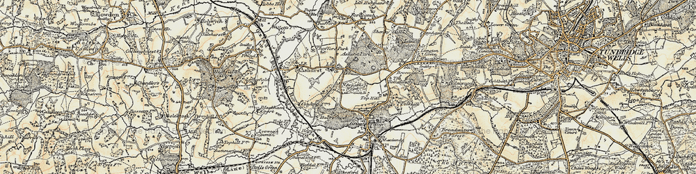 Old map of Stone Cross in 1897-1898