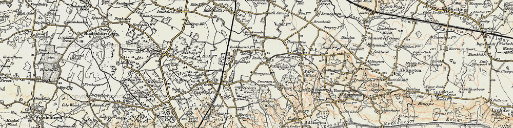 Old map of Dicker's Wood in 1897-1898