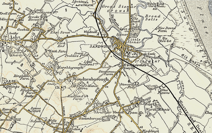 Old map of Stone Cross in 1898-1899