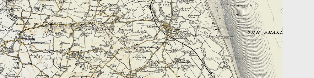 Old map of Stone Cross in 1898-1899