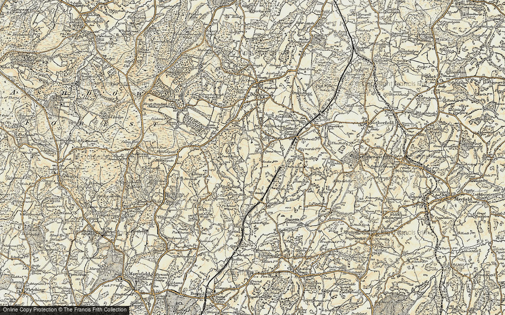 Old Map of Stone Cross, 1898 in 1898