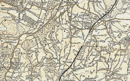Old map of Stone Cross in 1898