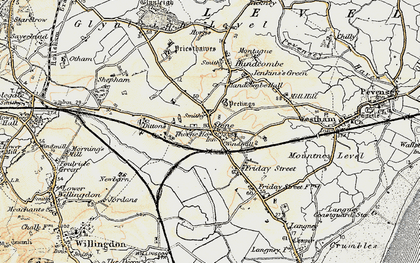 Old map of Stone Cross in 1898