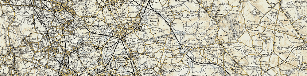 Old map of Stone Cross in 1902