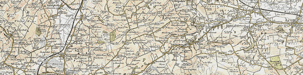 Old map of Laneshaw Resr in 1903-1904