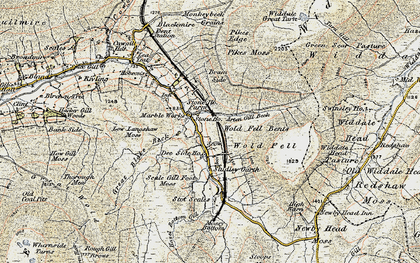 Old map of Widdale Head in 1903-1904