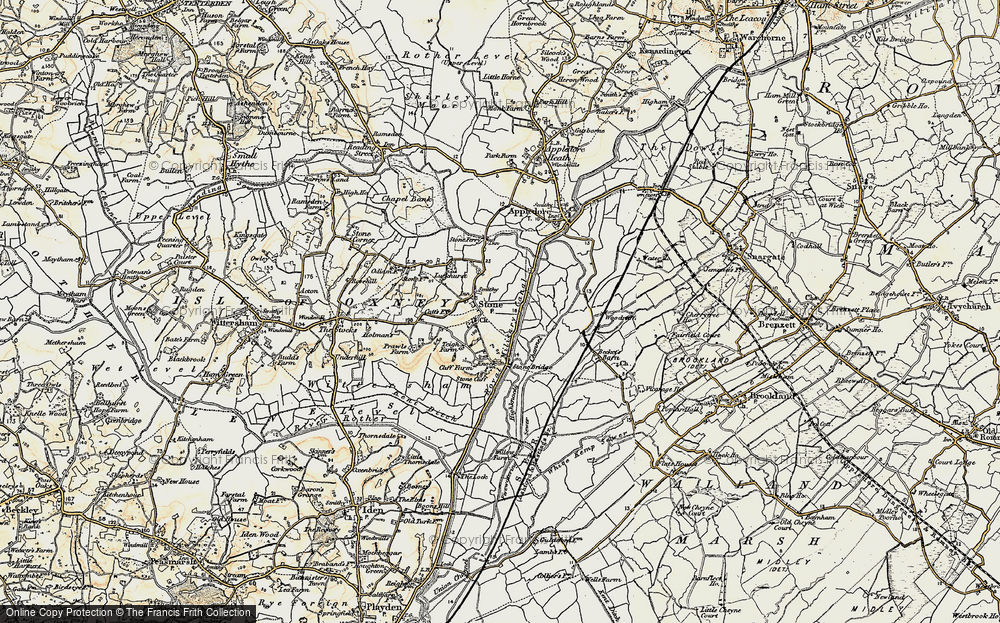 Old Map of Stone in Oxney, 1898 in 1898