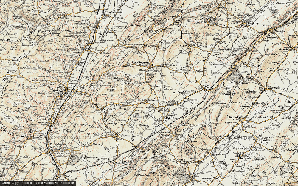 Old Map of Stoneacton, 1902 in 1902