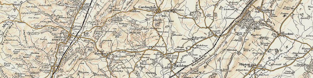 Old map of Stoneacton in 1902