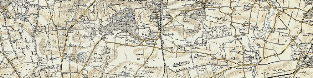 Old map of Bragmere Pits in 1901