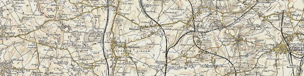 Old map of Stonebroom in 1902-1903