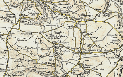 Old map of Stonecombe in 1900