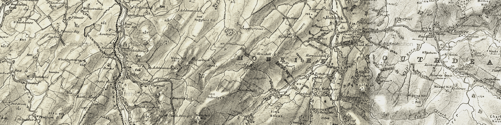 Old map of Berryfell Hill in 1901-1904