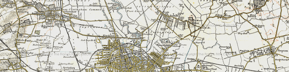 Old map of Stoneferry in 1903-1908