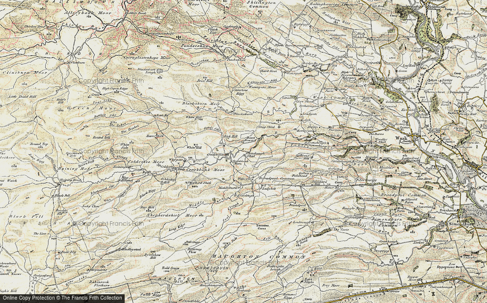 Old Map of Historic Map covering Burmoor in 1901-1904