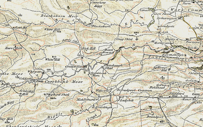 Old map of Stonehaugh in 1901-1904