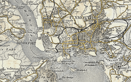 Old map of Stonehouse in 1899-1900