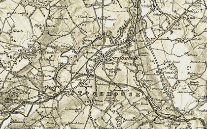 Old map of Burncrooks in 1904-1905