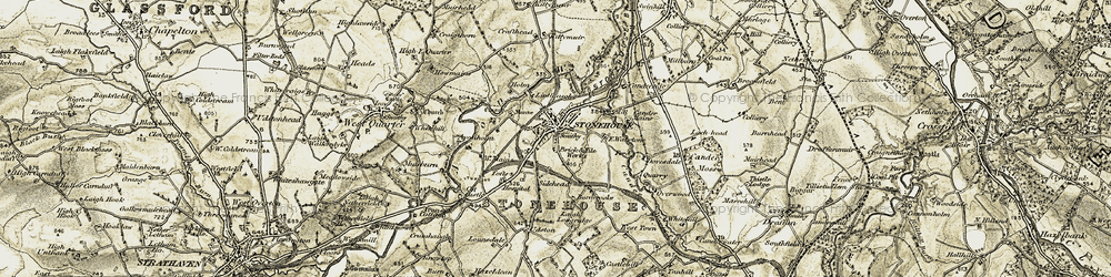Old map of Stonehouse in 1904-1905