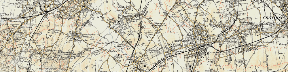 Old map of Stoneleigh in 1897-1909