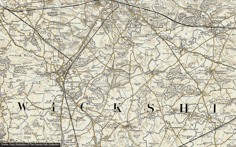 Old Map of Stoneleigh, 1901-1902 in 1901-1902