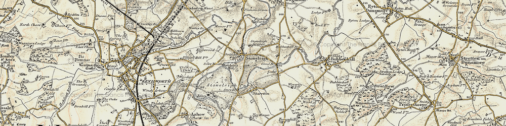 Old map of Stoneleigh in 1901-1902