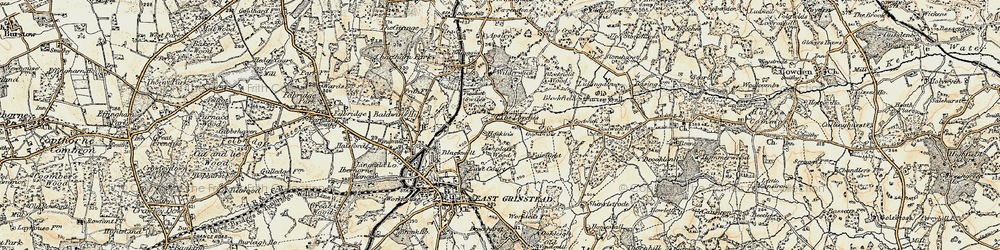 Old map of Larches, The in 1898-1902