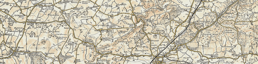 Old map of Stoner Hill in 1897-1900