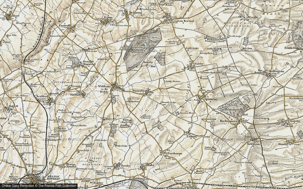 Old Map of Stonesby, 1901-1903 in 1901-1903
