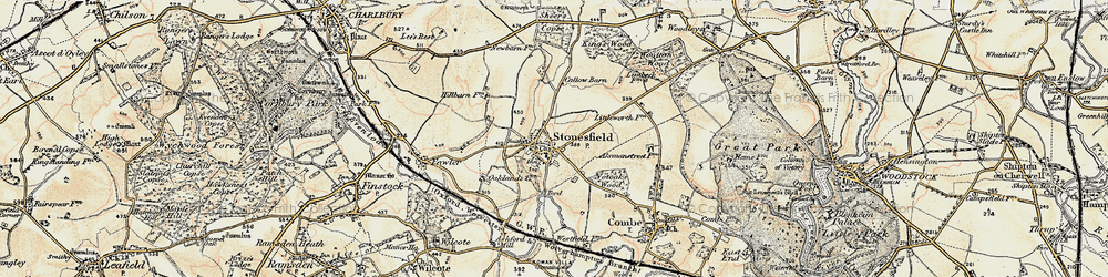 Old map of Stonesfield in 1898-1899