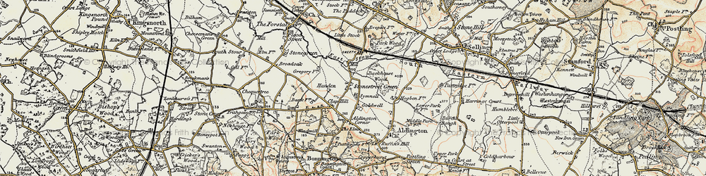 Old map of Stonestreet Green in 1897-1898