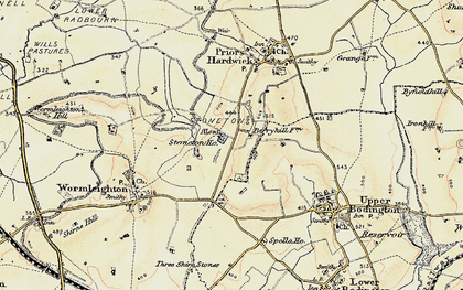 Old map of Stoneton in 1898-1902